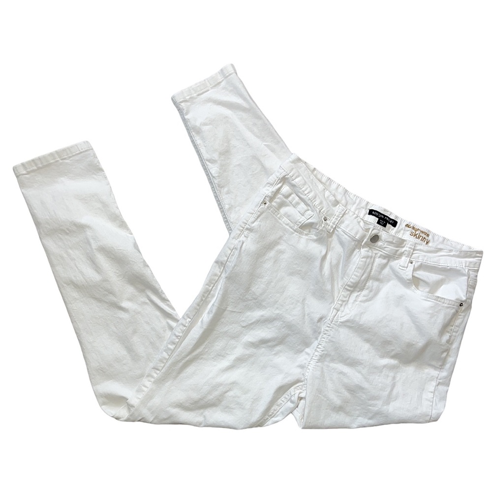 Boston Proper High Waist Skinny Jeans White 71% Cotton Women’s Size 16